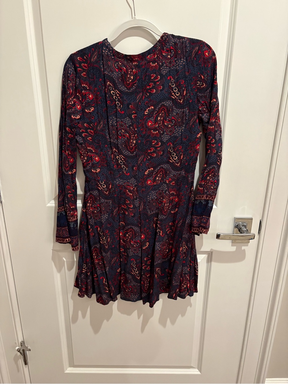 American Eagle Outfitters Navy and Red Paisley Mini Dress